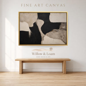 Black and Cream Abstract Art Print
