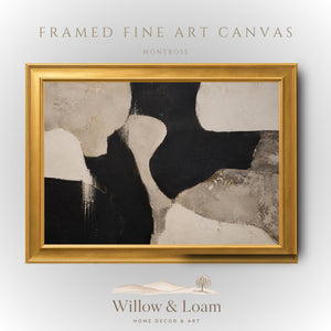 Black and Cream Abstract Art Print