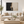 Black and Cream Block Abstract Wall Art styled in a living space