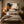 Black and Rust Layered Block Abstract Wall Art styled in a living space