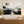 Black and White Horizon Block Abstract Wall Art styled in a room