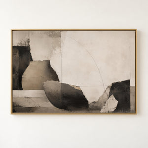 Broken Vessel Neutral Abstract Wall Art in a floating frame