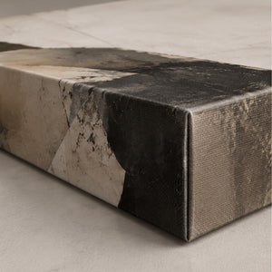 Detail view of Broken Vessel Neutral Abstract Wall Art canvas and frame