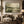 Deep Sage Lake Abstract Landscape Wall Art styled in a living space