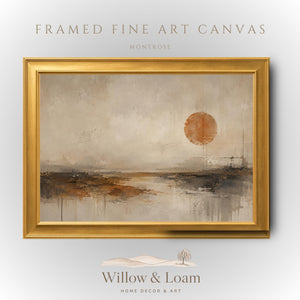 Framed Abstract Sunset Landscape Art Print