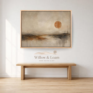 Framed Abstract Sunset Landscape Art Print
