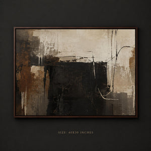 Framed Black and Rust Abstract Wall Art