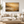 Golden Haze Abstract Landscape Wall Art in a styled room