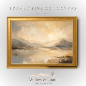 Golden Mountain Lake Art Print
