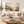 Hazy Mountain Valley Landscape Art Print styled in a living space