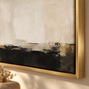 Minimal Black and Cream Horizon Wall Art in a styled room