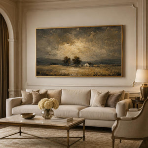 Moody Farmhouse Landscape Art Print