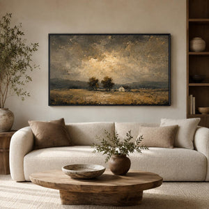 Moody Farmhouse Landscape Art Print