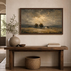 Moody Farmhouse Landscape Art Print