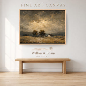 Moody Farmhouse Landscape Art Print