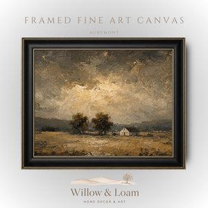 Moody Farmhouse Landscape Art Print