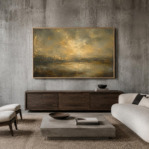 Moody Framed Abstract Landscape Wall Art