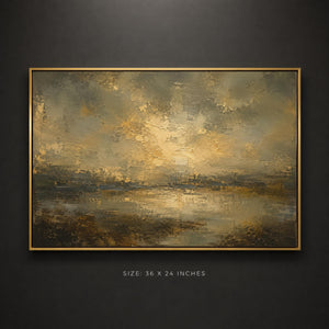 Moody Framed Abstract Landscape Wall Art