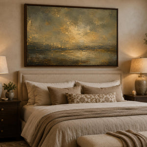 Moody Framed Abstract Landscape Wall Art