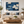 Navy Blue Patchwork Abstract Wall Art styled in a living space