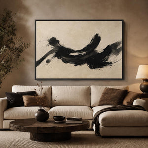 Oversized Black Ink Brushstroke Art Print
