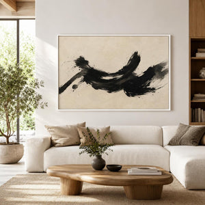 Oversized Black Ink Brushstroke Art Print