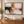 Pink and Mustard Abstract Wall Art in a styled room
