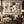 Rust and Teal Gestural Abstract Wall Art styled in a living space