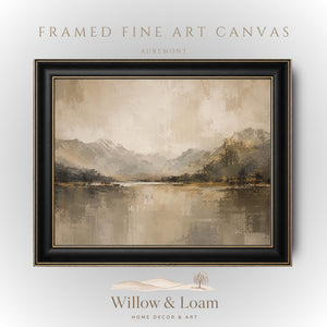 Rustic Mountain Lake Landscape Art Print