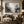 Slate Gray Abstract River Landscape Wall Art styled in a room