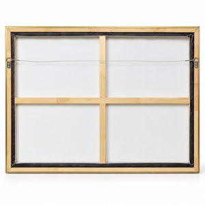 Back of a gallery wrapped canvas with wood stretcher bars