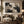 Taupe and Black Layered Abstract Wall Art styled in a room