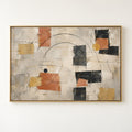 Image for Terracotta and Black Geometric Abstract Wall Art, Mid Century Modern Canvas Print, Textured Look Art Print, Living Room Decor, Large Wall Art
