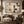 Terracotta and Black Geometric Abstract Wall Art styled in a room