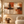 Terracotta and Cream Abstract Wall Art in a styled room
