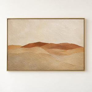 Terracotta Desert Dunes Abstract Wall Art in a floating frame