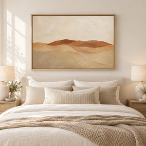 Terracotta Desert Dunes Abstract Wall Art styled in a living space