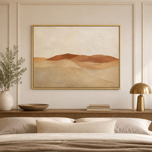 Terracotta Desert Dunes Abstract Wall Art styled in a living space