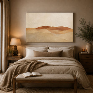 Terracotta Desert Dunes Abstract Wall Art styled in a living space
