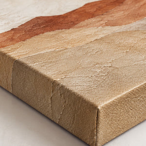 Detail view of Terracotta Desert Dunes Abstract Wall Art canvas and frame