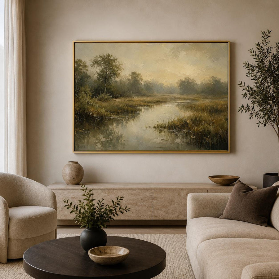 Vintage Marsh Landscape Art Print
