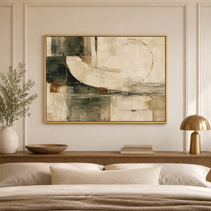 Wabi Sabi Enso Earth Tone Abstract Wall Art styled in a room