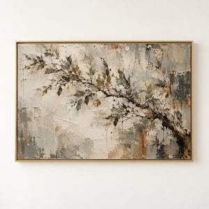 Weathered Branch Botanical Abstract Wall Art in a floating frame