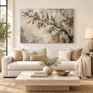 Weathered Branch Botanical Abstract Wall Art styled in a living space