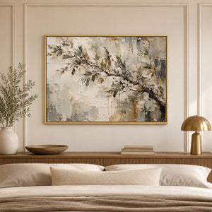 Weathered Branch Botanical Abstract Wall Art styled in a living space