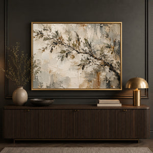 Weathered Branch Botanical Abstract Wall Art styled in a living space
